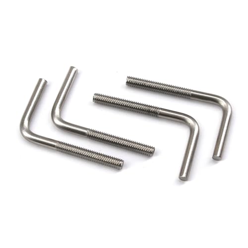 (15 Pieces) M6x100mm L Shape Foundation Bolts 304 Stainless Steel Right Angle Anchor Bolt Long Square Bend Screw M6x100