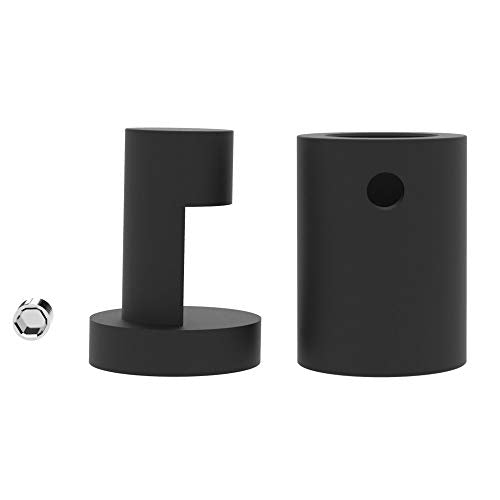 TOPNIKE Side Clamp Standoffs 3/4" x 1" Black Aluminum, Edge Grip for Glass, Burglarproof Sign, Hardware for Acrylic, PVC, Glass Panel With 2pcs Spacers, Pack of 4