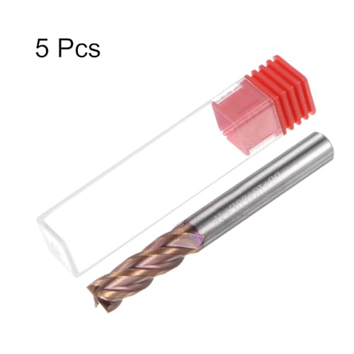 HARFINGTON 5pcs Carbide Square End Mill 6mm (15/64") Dia 6mm (15/64") Shank