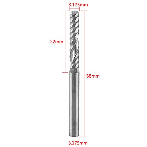 Single Flute End Mill Bits 1 8in Shank 22mm Tungsten