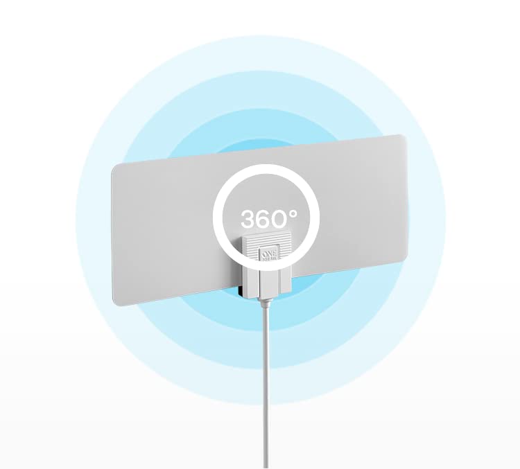  [AUSTRALIA] - One For All HDTV Indoor Antenna for 1080P 4K Free TV Channels, 30 Miles Reception Range, 10ft Coax Cable Included, Thin Dual Color Design White/Black (15520) 15520
