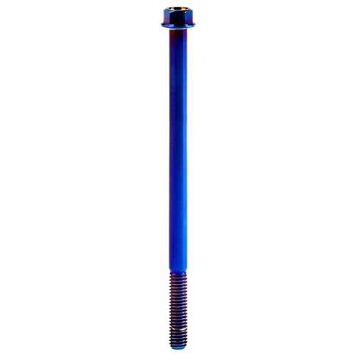 Titanium Ti Flange M6 Bolt Screw (Blue, M6x100mm) Blue