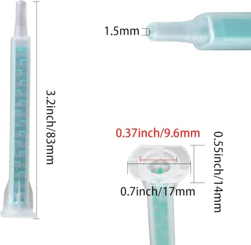 Epoxy Mixing NozzleTip Static Mix Tube Adhesive Cartridges Tips for 1.7oz 21 Pcs 3.3inch length