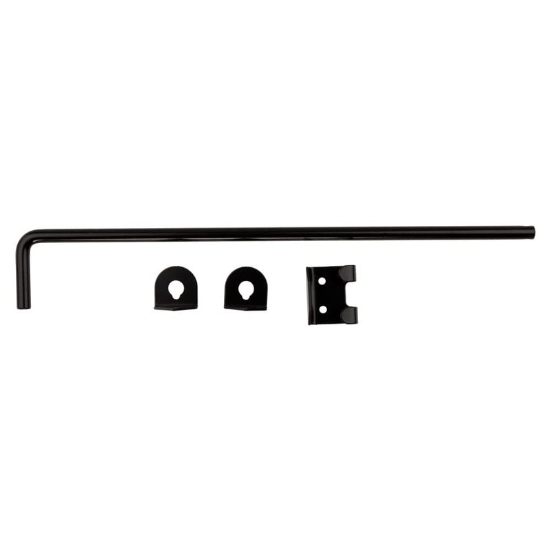 National Hardware V835 Cane Bolt Door Latch 1/2 in x 18 in Black Steel Gate Hardware for Heavy Wood Gates and Doors with Variable Bolt Throw Vertical Horizontal