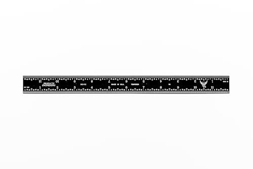 PEC Tools 12 Inch Rigid Ruler, 3R (32nds, 64ths, 10ths, 50ths)