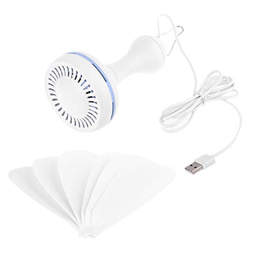 Small USB Ceiling Fan DC 5V Hanging Fans for Power Bank Indoor Outdoor RV Bed Room Desk Boat Coop Travel Tent Canopy Cubicle Little Mini Portable 6 Detachable Blades Air Cooler Circulator