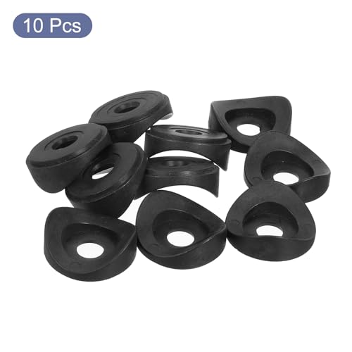 uxcell 10Pcs Plastic Round Washers, 14mm x 50mm x 8mm Black PE Concave Washer Spacer Hardware Machine Fastener for Round Tube Fixing 14mmx50mmx8mm 10