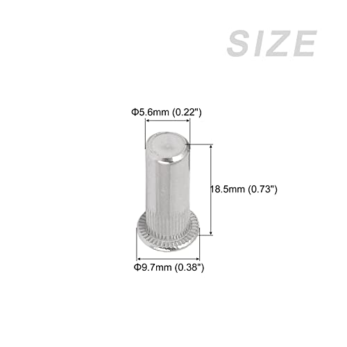 METALLIXITY Sealed Rivet Nuts (M5) 20Pcs, 304 Stainless Steel Blind Closed End Threaded Insert Nuts - for Furniture Mechanical Fasteners, Silver Tone M5 20