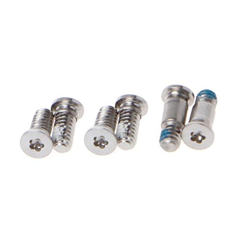 6pcs/Set Bottom case Screws + 1pcs 5 Point Pentalobe Screwdriver for MacBook Retina 15-inch A1707 (Touch Bar) (EMC 3072) (EMC 3162) 2016-2018,A1990 (EMC 3215) MR932LL/A MR942LL/A 2018 Year Silver + Screwdriver