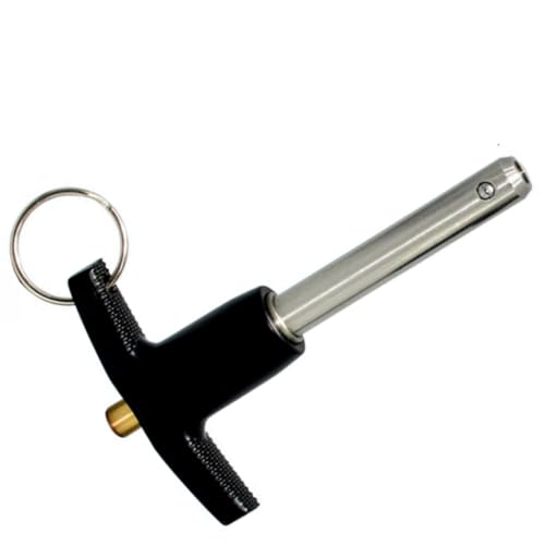 Stainless Steel 304 T Handle Lock Pins Push-Button Quick Release Pin, Pin Dia 1/4in(6.4MM). Clamping Length 40mm(1.57in) with Lanyard Cable (2pcs) 2