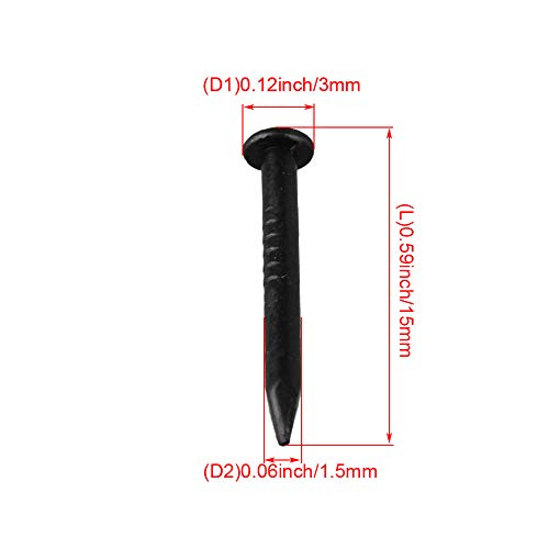 50 Pcs Black 15x1.5mm Round Head Copper Nails Long Copper Nails Home Accessories for Furniture Decoration