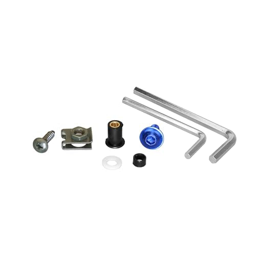 Motorcycle Universal Fairing Bolt Kit, 177 Pieces M5 M6 Aluminum Alloy Screw Fasteners, Washer Clip Combination (blue) blue