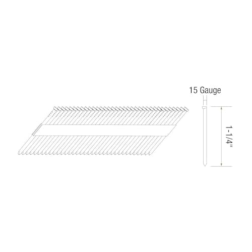 Grip-Rite 15-Gauge DA Style Angled Finish Nails - Electro-Galvanized Steel Nails for Interior Finishing Applications - 1-1/4" - 1000 Count - GRDA15GLM