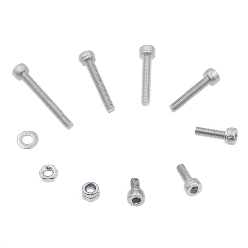 M3 304 Stainless Steel Knurled Hex Socket Cap Screw Nut Washer Kit M3