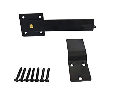 QCAA Heavy Duty Bar Door Farm Gate Latch, 5.5", Stainless Steel, Matte Black, 2 Pack