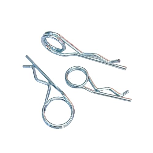 Steel Double Ring R-Pin Wave Pin, Quick Lock Clout Pin for Farm Lawn Garden Locking Fasteners (0.31x6.02in(8x153mm) 2Pcs) 0.31x6.02in(8x153mm) 2Pcs