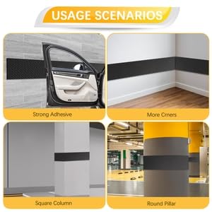 Garage Wall Protector，2 Roll-79 * 8 * 1/4，Sectional Foam Sticking Car Door Pads Strong Self-Adhesive Car Wall Bumper Guards for Car Door Protector Collision Protection 2 Roll-79*8*1/4 Black-Roll
