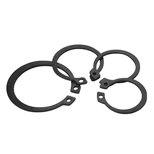 225Pcs 18 Sizes Alloy Steel Circlip Snap Ring External Retaining Clamps Ring Washer Assortment Kit 6-32mm(Black)