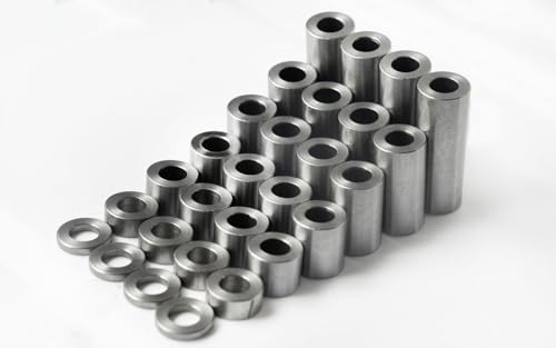 Steel Spacer 1/2" OD x 1/4" ID, Round Spacer Unthreaded Standoff Bushing Plain Finish, Fits Screws, Bolts 1/4" or M6, Metal Spacers Online (1-1/2" Length, 10 Pack) 1-1/2" Length