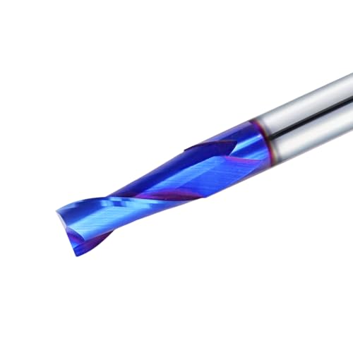 VIC031 Spiral Router Bits Up Bit 3/8 inch Cutting Diameter, 1" Cutting Length,3/8 inch Shank Solid Carbide CNC Bits with Nano Blue Coating for Wood Plunging (up cut, 3/8"S*3/8"S*1"CL*3"OVL) UP CUT 3/8"S*3/8"S*1"CL*3"OVL