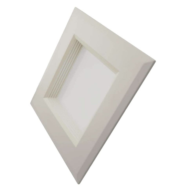 NICOR Lighting 6 inch White Square LED Recessed Downlight in 3000K (DQR6-10-120-3K-WH-BF) 3000K Color Temperature