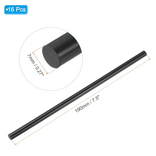 PATIKIL 7.5x0.27 Inch High Viscosity Hot Glue Sticks, 60 Pcs Hot Glue Gun Sticks Mini Hot Melt Adhesive Glue Stick for DIY Art Craft Repairs Festival Decoration, Black