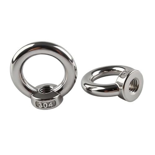 5 Pcs Stainless Steel 304 Lifting Eye Nut M12 Threaded Ring with Shoulder for Mounting Anchor