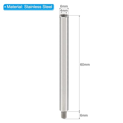 PATIKIL Standoffs Steel M4 60+6mm Spacer Standoffs 12pcs 60+6mm L