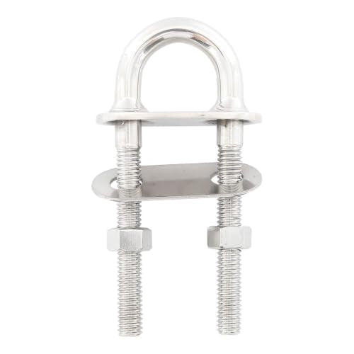NovelBee 4pcs 3/8" Stainless U Bolts,Bow Eye for Boat,Thread Length:2-5/8"