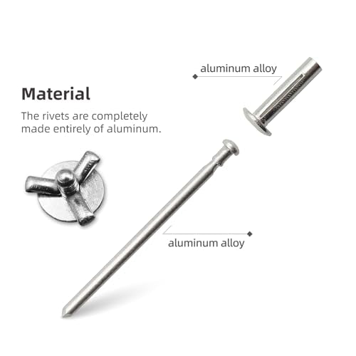 Tri-fold Exploding Pop Rivets, Silver, 5/32"x1", 100 pcs