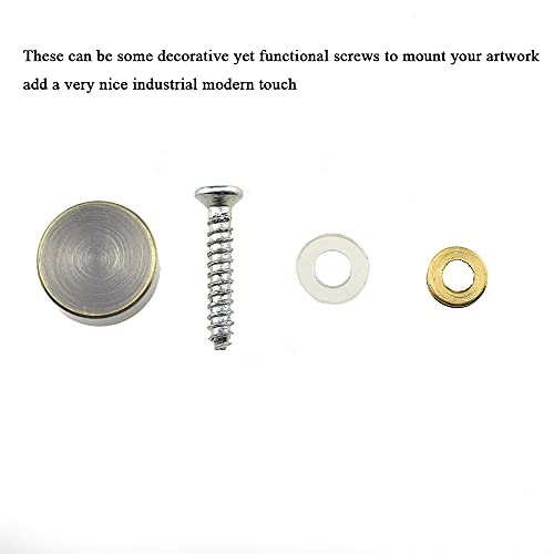 Hahiyo 14mm Diameter Mirror Screws Brushed Copper Material Solid Easy Install Brass Washer Decorative Caps Fasteners Nails Bronze 10 Pairs for Bathroom Mirrors Panels Kitchen Ceiling Arts Crafts 14mm-10sets-Bronze
