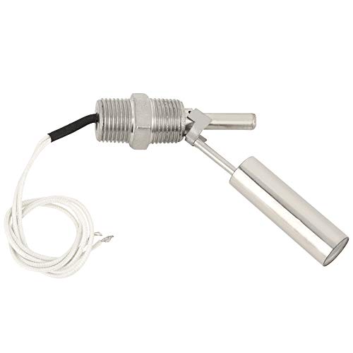 Liquid Level Sensor Switch, Water Floating Switch Side Mounted 304 Stainless Steel 1/2NPT Male Thread DC0-110V, Garden Pond Liquid Water Level Sensor Switch