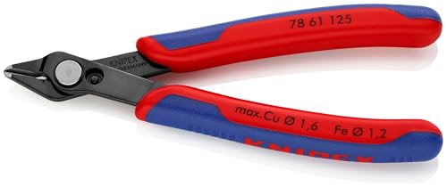 KNIPEX Tools - Electronics Super-Knips, Multi-Component (7861125SBA) Multi Color Burnished, suitable for fibre optic cables