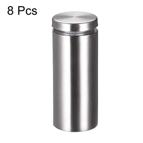 uxcell 1 Dia x 2-1/2"(25x62mm) Standoff Screws Wall Mount Sign Holders Acrylic Glass Nails 8pcs 25x62mm