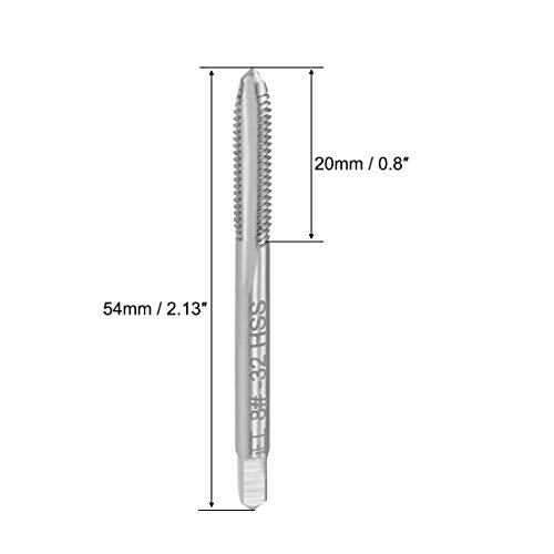 uxcell Machine Tap #8-32 UNC Thread 2B Class 3 Flutes High Speed Steel Screw Threading Tap Tapping Tool 5pcs (Pack of 2) 8-32 (Pack of 2)