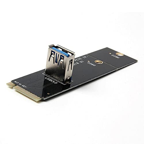Acxico 2pcs NGFF M.2 to USB 3.0 Transfer PCI-E Riser Card Adapter for Mining Machine Black