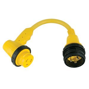 Marinco 1RPC Right Angle Adapter, 30A 125V