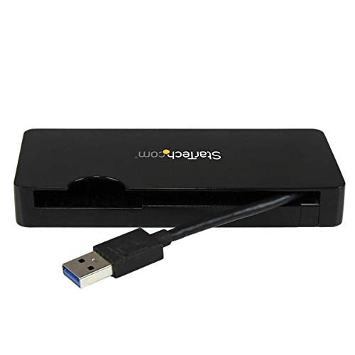StarTech.com USB 3.0 to HDMI or VGA Adapter Dock - USB 3.0 Mini Docking Station w/ USB, GbE Ports - Portable Universal Laptop Travel Hub (USB3SMDOCKHV) , Black 1x USB-A 3.0 | HDMI, VGA
