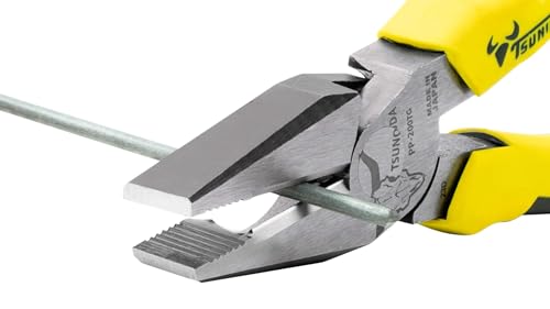 Tsunoda PP-200TG, High-Leverage Linemans Pliers 8-inches (200mm) 8-inches Elastomer Handle