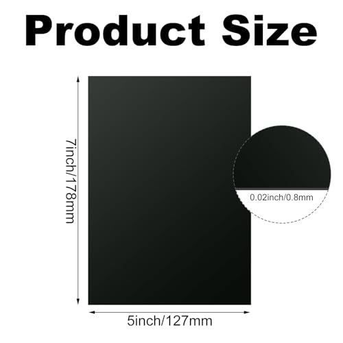 10PCS 7x5x1/32(0.03") Inch Anodized Aluminum Sheet, Black Aluminum Engraving Blanks, 0.8MM Thin Metal Plates for Laser Engraving, Crafting, DIY, House Decoration 7x5x1/32 Inch-10PCS