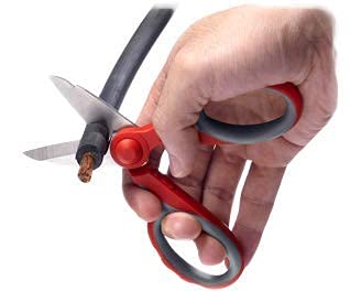 Ascend Tools Multipurpose Electrician's Shears 5-1/2 inch - High Carbon Steel Serrated Blade, Cut/Strip Electrical Wire, Wire Cutting Notch, Crimp Terminals, Clean/file Electrical Boxes