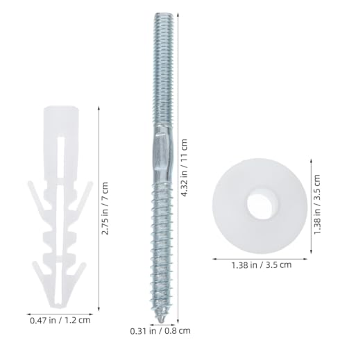 1set Heavy-Duty Basin Mounting Kit Secure Wall-Mount Sink Fixings Screws Bolts and Washers Installation of Bathroom Fixtures (Pack of 2) 11.00X0.80X0.80CM (Pack of 2)