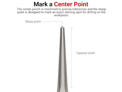 TEKTON Center Punch Set, 5-Piece | PNC95002 5-Piece (1/4-1/2 in.)