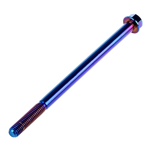 Titanium Ti Flange M6 Bolt Screw (Blue, M6x100mm) Blue