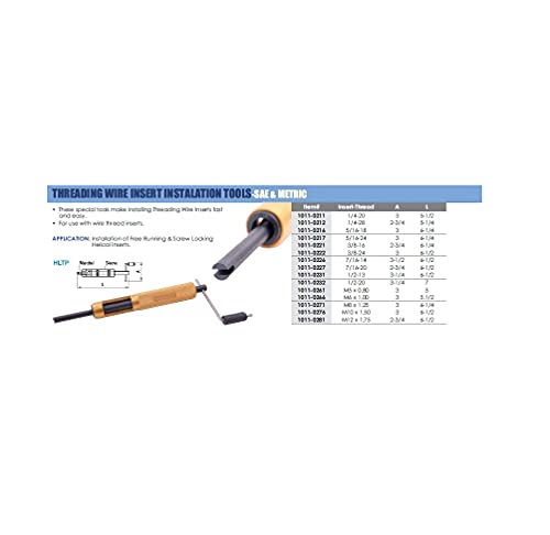 HHIP 1011-0271 Threading Wire Insert Installation Tool, M8 x 1.25 Insert Thread M8 x 1.25 Thread