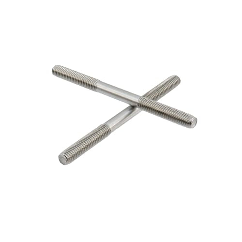 10 Pack M8 X 100 Double Ended Stud Long Screws Stainless Steel Dual Threaded Rod Bolts Hardware Accessories for Outdoor Maintenance Anchor Bolts Clamps