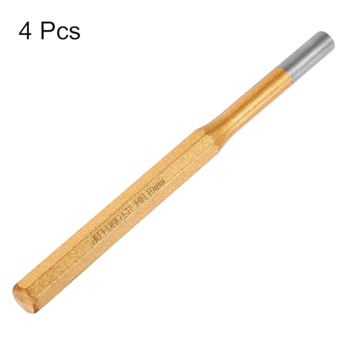 HARFINGTON 4pcs Pin Punch 10mm(2/5") 175mm Length Metric Non-marring Alloy Steel Cylindrical Alignment Punch Drive Pin Tools for Automotive Watch Repair Jewelry Craft 10x175mm 4
