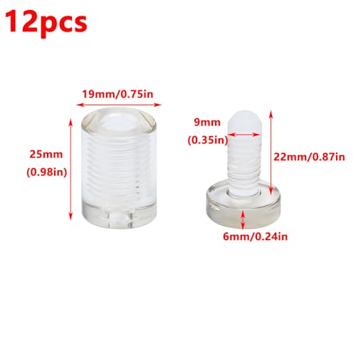 Antrader Clear Standoffs,3/4" x 1" Acrylic Standoff Screws,12Pcs 3/4" x 1" (19 x 25mm)-12Pcs