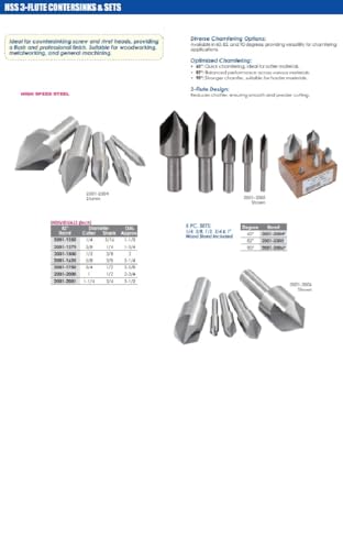 HHIP 2001-4250 1-1/4 Inch 82 Degree 6 Flute HSS Countersink 82° 1-1/4 in