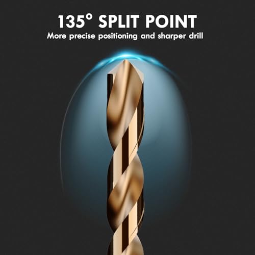 60Pcs(#1-60) Cobalt Number Size Drill Bit Set HSS Jobber Length 60pcs Number Size, #1-60 Multi-Size Set